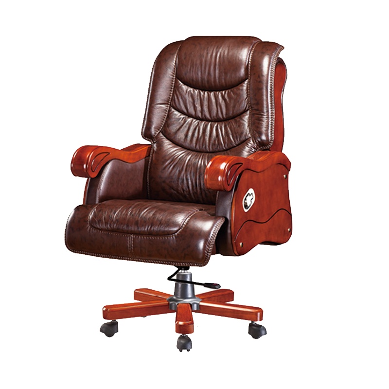 卡里鳄真皮班台椅KLE—CJY57移动滑轮老板椅升降转椅大班椅