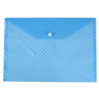 正彩(ZNCI)A4文件袋 透明资料袋 按扣塑料袋 档案袋学生试卷收纳袋 办公用品 20个装 蓝色 斜纹款 1451