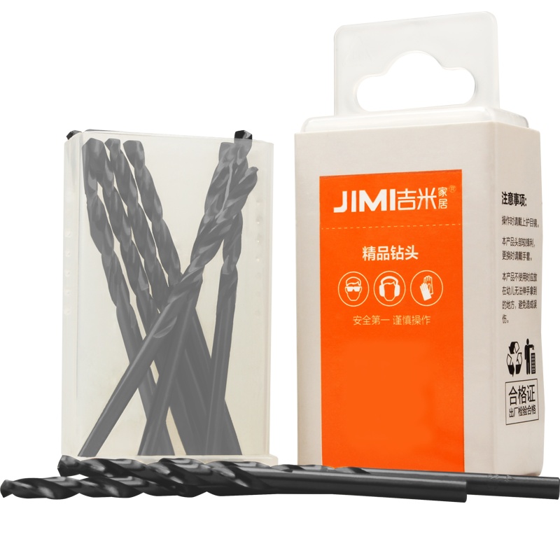 吉米家居 JM-G14304 高速钢麻花钻头手电钻冲击钻头塑料铜铝木工钻电动工具配件4mm10支装