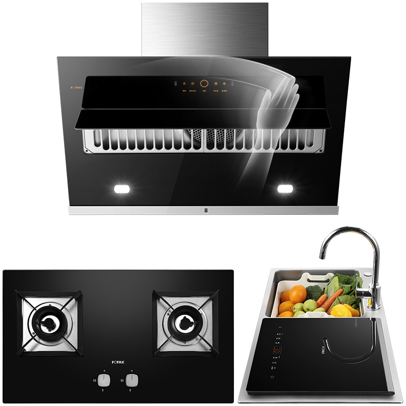 方太(FOTILE)20立方风魔方 侧吸挥手智控抽油烟机燃气灶洗碗机烟灶洗套餐JQD11T+HT8BE.S+C3