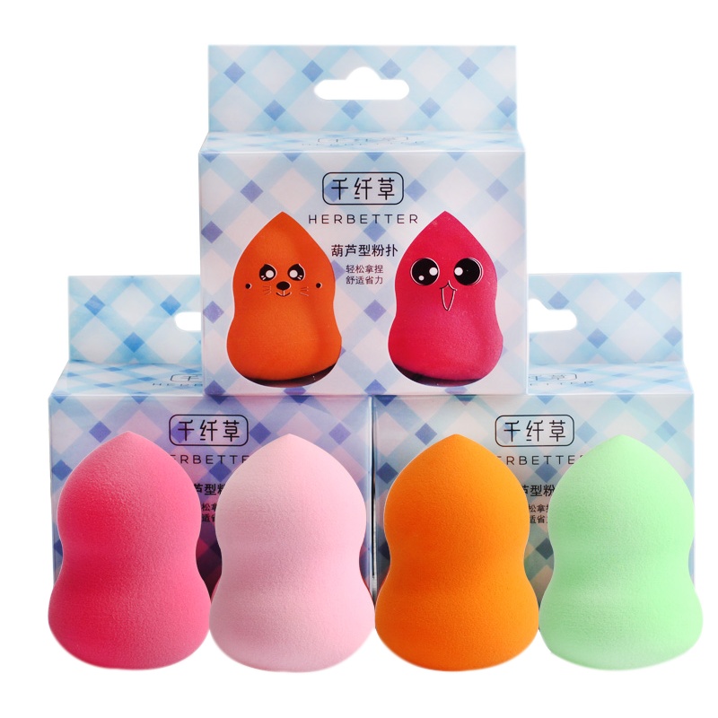 千纤草葫芦型粉扑 2只装(颜色随机)
