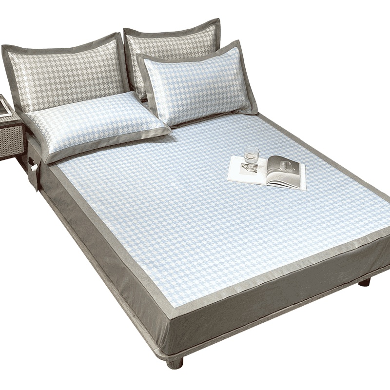 老席匠冰丝凉席三件套1.8m床夏季1.5米折叠夏天空调软席子