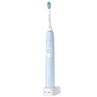 飞利浦(Philips)电动牙刷 净齿呵护型 成人声波震动牙刷 2种洁齿强度可选 力度感应 浅蓝色 HX6803/02