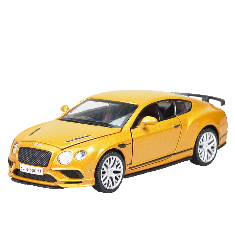 彩珀成真车模1:32 宾利欧陆跑车赛车合金车模型 声光回力儿童玩具车男孩宝宝礼物 颜色随机