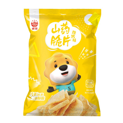 狮客[苏宁自主品牌]山药脆片(麻辣味)70g+(烧烤味)70g 2包装粗粮休闲膨化食品小零食
