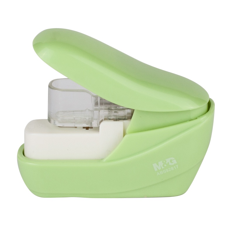 晨光订书机环保无钉ABS92817粉红粉蓝粉绿米白(4个/组)