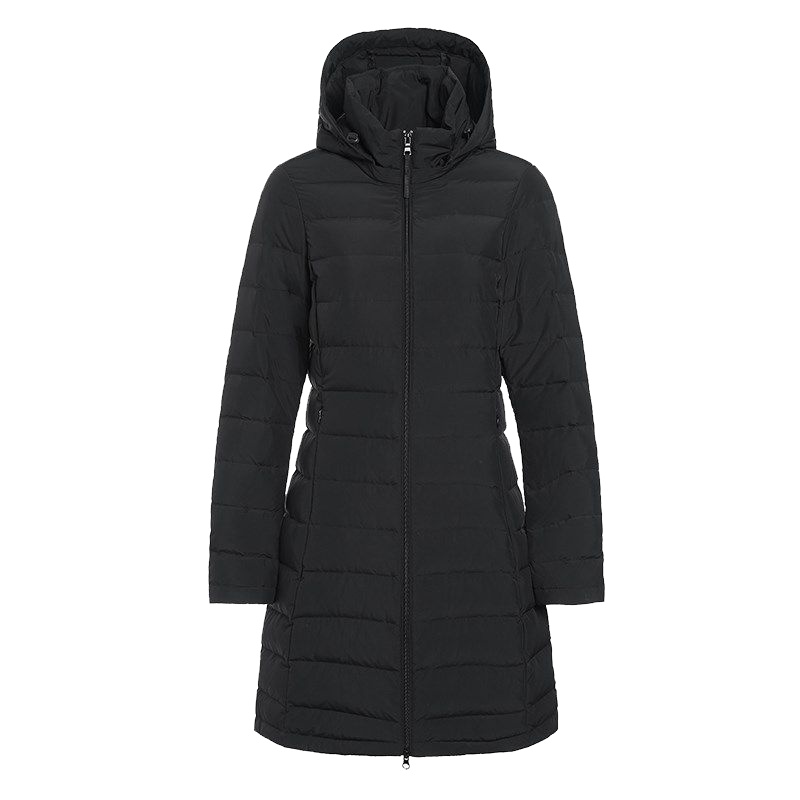 鸭鸭 90鸭绒新款女士羽绒服中长款时尚休闲轻薄纯色保暖外套