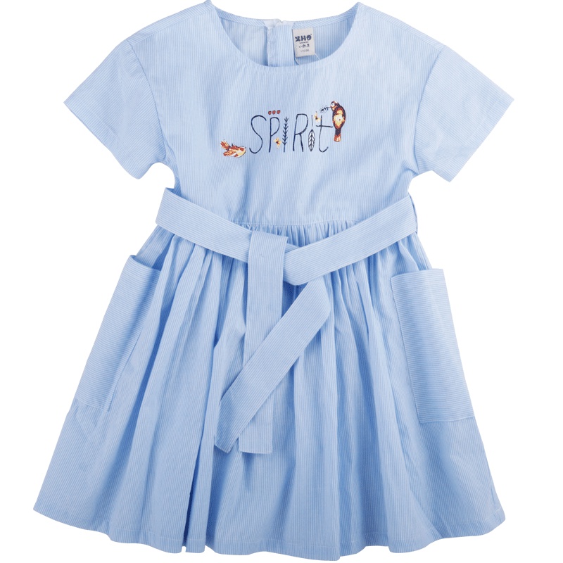 小红豆女童裙子2019夏季新款纯棉连衣裙女宝宝洋气A字收腰百褶裙