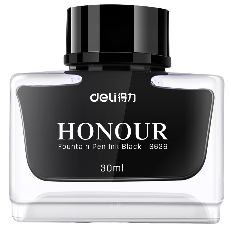 得力(deli)非碳素黑色钢笔墨水 30ml/瓶S636 单瓶装