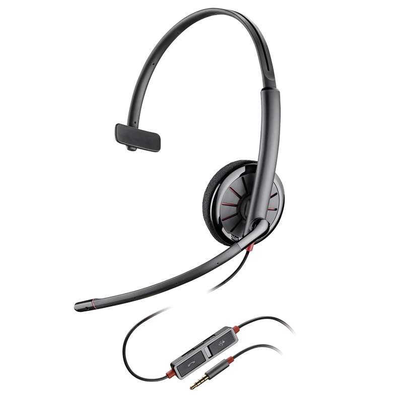 缤特力(Plantronics) C215 3.5MM单插降噪话务耳麦 语音通话