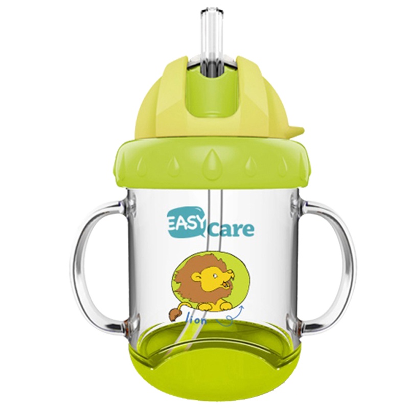 伊斯卡尔(Easy Care)220ml卡西婴儿学饮杯宝宝吸管杯儿童喝水杯带吸管手柄水杯防漏绿色