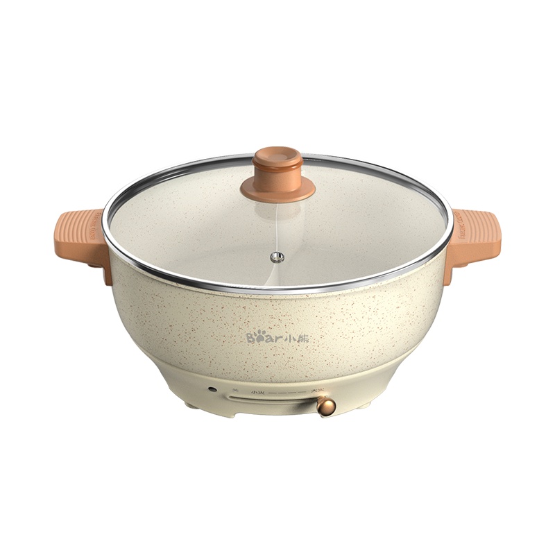 小熊(Bear)电火锅 鸳鸯锅电炒锅电锅一体家用多功能料理锅麦饭石涮煮锅5L电煮锅DHG-C50K1