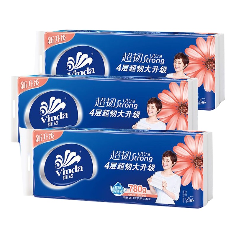 苏宁宜品x维达超韧卷纸四层780克无芯卷纸三提三十卷家用卫生纸