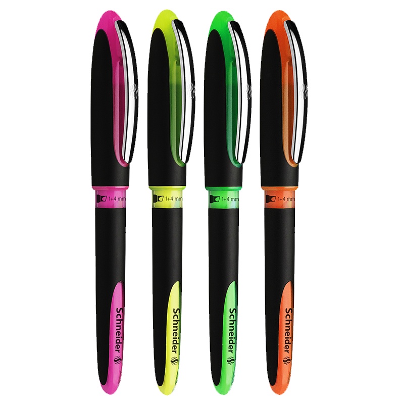 施耐德(Schneider)星际ONE学生白领办公 环保大容量直液式荧光笔标记笔4mm