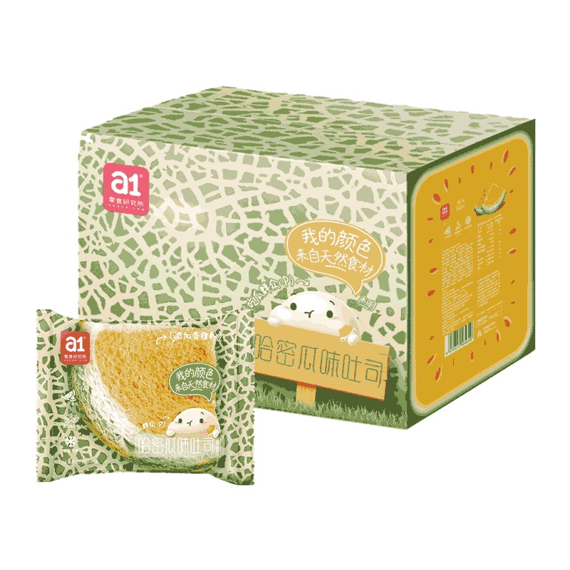 a1哈密瓜吐司480g小面包整箱早餐网红零食儿童夹心土司营养食品