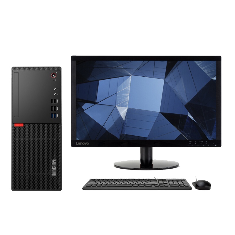 联想(ThinkCentre) E76X 商用台式电脑(i5-9400F/8G/1T/GT730 2G独显)23英寸显示器 内置扬声器 商务办公学习个人家用企业采购台式机