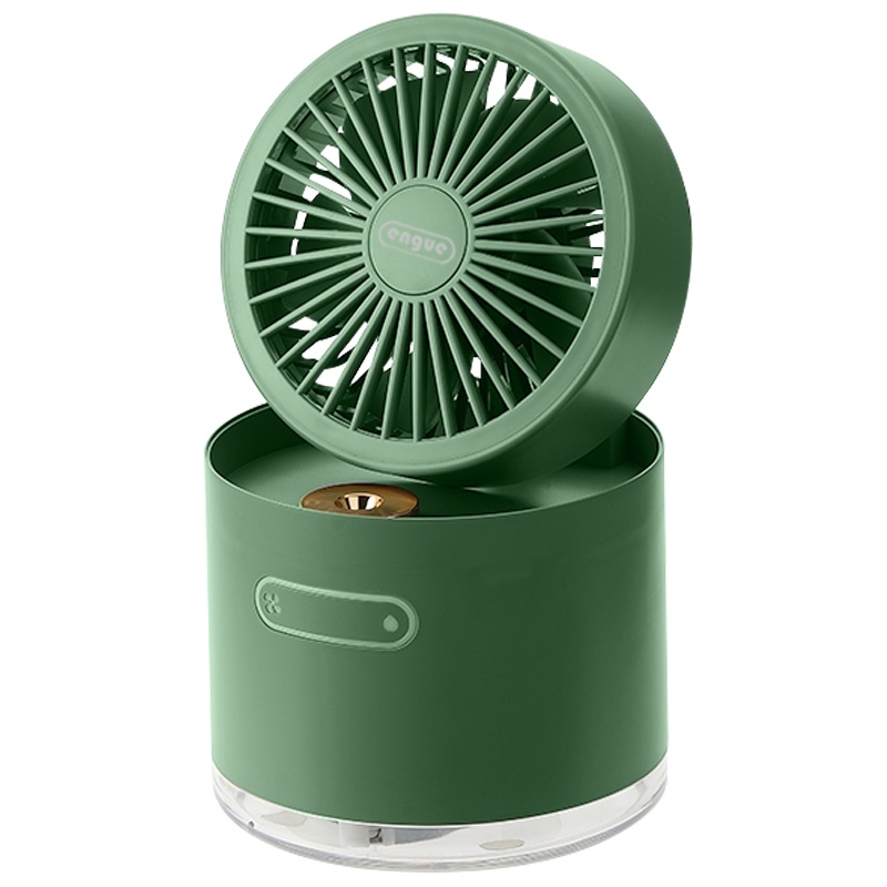 engue恩谷迷你办公桌电扇宿舍降温神器情人生日礼物女生喷雾电扇迷你制冷小风扇 加湿器补水小电扇灯蓝光小夜灯F60