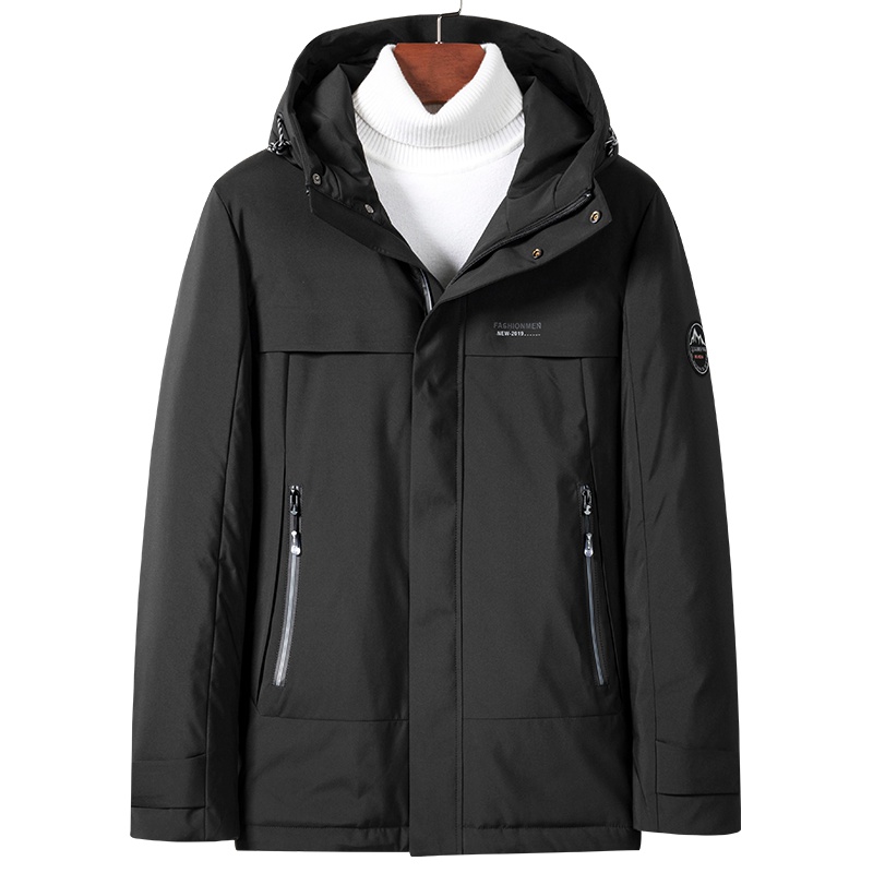 雅鹿男装90白鸭绒百搭休闲连帽男士羽绒服防寒外套14730785