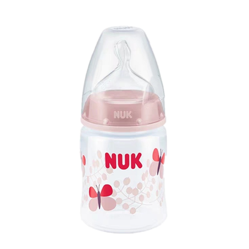NUK150ml宽口PP彩色奶瓶(带初生型乳胶中圆孔奶嘴)颜色随机