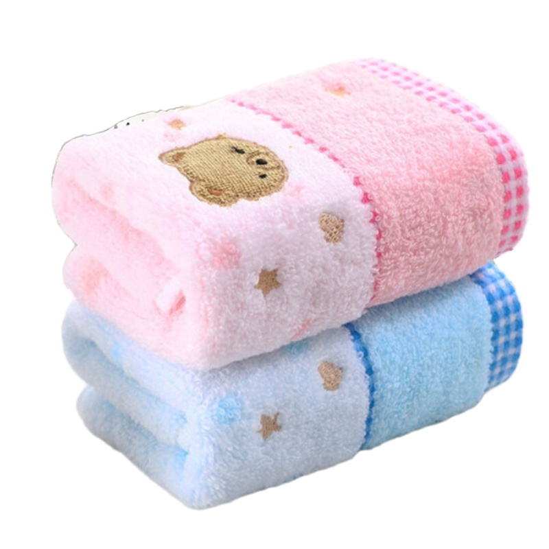 金号(KING SHORE) A类纯棉卡通吸水毛巾洗脸面巾2条48*25cm 粉+蓝色 计价单位:套