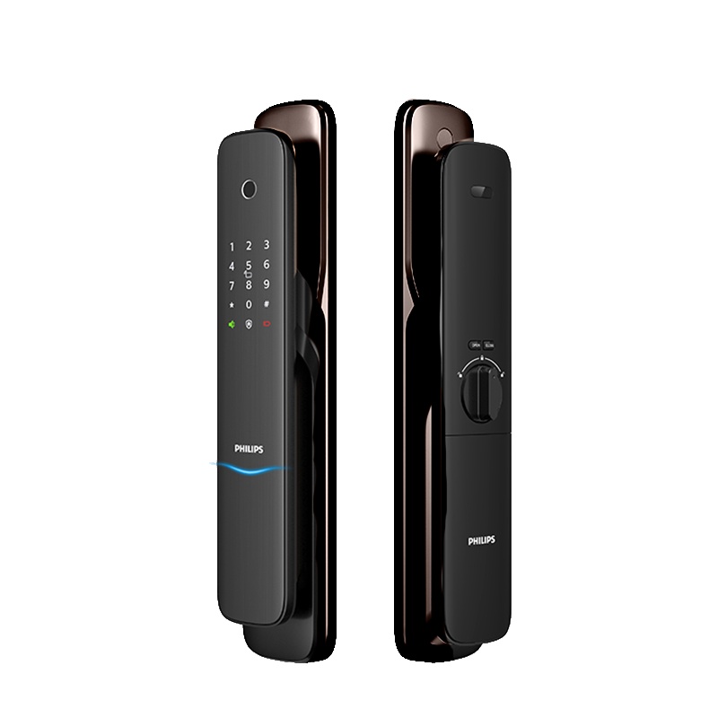 [超级新品苏宁首发]飞利浦(Philips)智能门锁 DDL703K全自动家庭用防盗锁推拉全自动 电子锁 红古铜