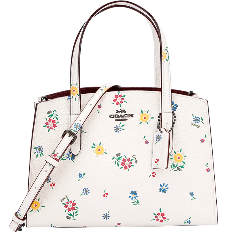 蔻驰 COACH 奢侈品 女士专柜款单肩斜挎包白色印花无肩带微瑕款 54160 B4NQ5