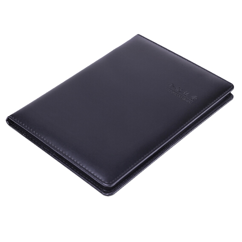 得力 7950 25K 80张基础款会议记录皮面本 商务办公记事本笔记本子 黑