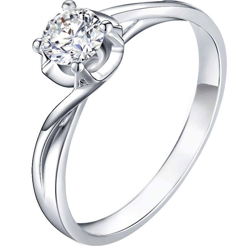 周大生定价钻石戒指 女士正品专柜送女友百姿情侣结婚求婚戒钻石戒指官方正品饰品 女士珠宝首饰