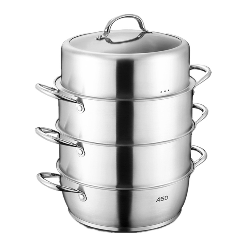 爱仕达三层立体不串味304不锈钢多用蒸锅QL1526S