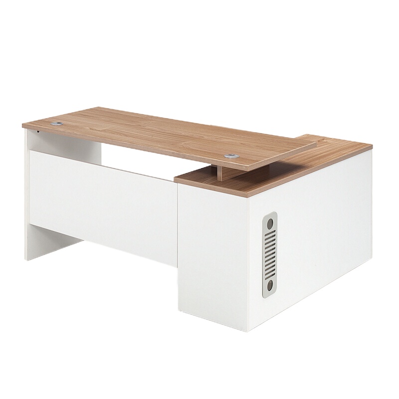 易企采 办公桌带副柜1400*600*750mm 办公家具经理办公桌经济型大班桌两用办公室职员桌电脑老板桌教师桌子