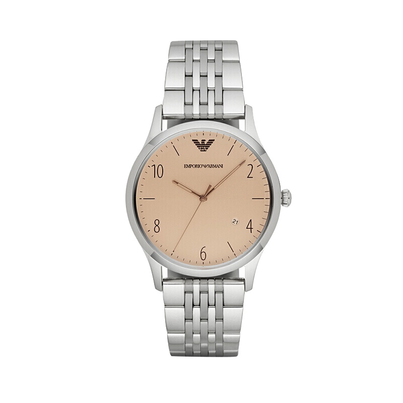 阿玛尼(EMPORIO.ARMANI)手表 钢制表带商务时尚休闲石英表男士腕表 摩登复古 AR1881