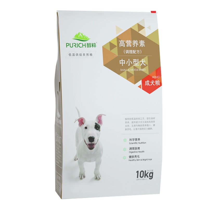 醇粹狗粮 中小型犬成犬粮10kg(1-7岁)泰迪贵宾柯基柴犬博美中型犬小型犬通用