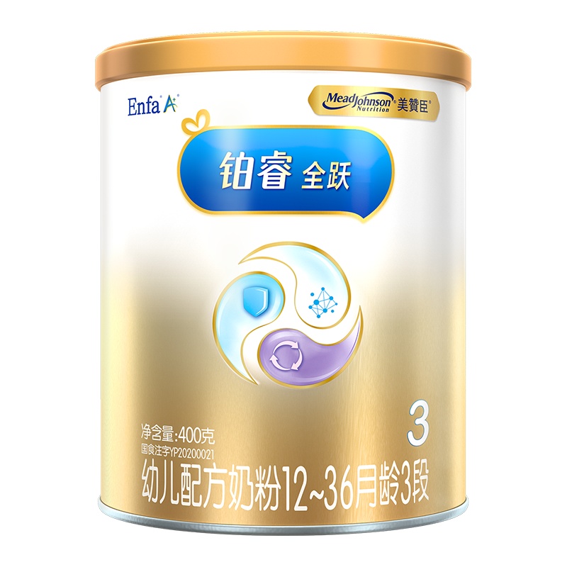 美赞臣(Mead Johnson)铂睿全跃3段幼儿配方奶粉(12~36月龄适用) 400克罐装 新上市 吴磊代言