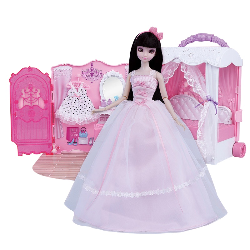 安丽莉(anlili) 明星同款换装娃娃大礼盒过家家玩具时尚公主玩具女孩礼物 梦幻寝室套盒