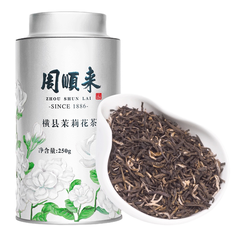 周顺来老北京福建花茶2021新茶浓香特种级别茉莉花茶250g罐装