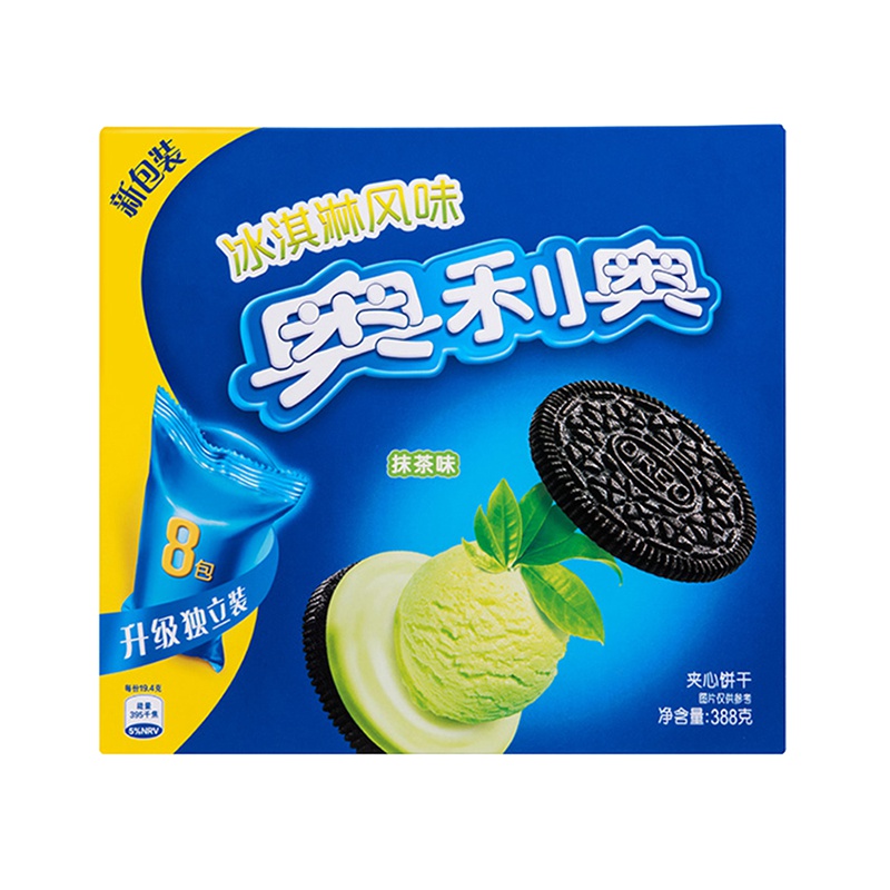 亿滋奥利奥(OREO) 夹心饼干 零食 冰淇淋抹茶味388g(家庭装)