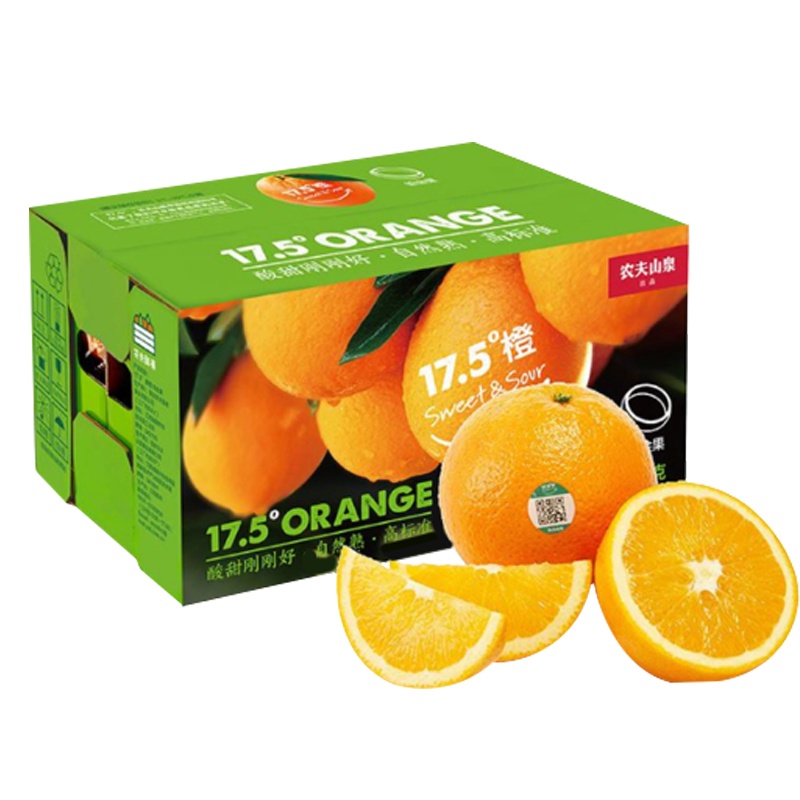 农夫山泉 17.5°橙赣南脐橙 3kg礼盒装 56#~64# 铂金果 水果礼盒