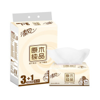 清风抽纸4包一提150抽2层清风纸巾