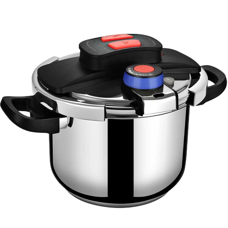 PY 炊大皇(COOKER KING)KA47885 高压锅 304不锈钢 一键开合压力锅6L 炖汤 煮汤明火电磁炉通用