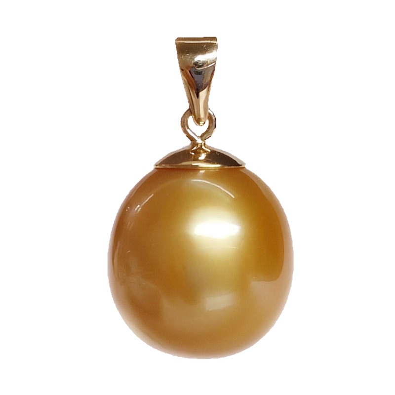 缘源珠宝 真我系列 天然高端海水珍珠吊坠 11mm-12mm 强光无暇 经典简约女款 自戴送人 不含链