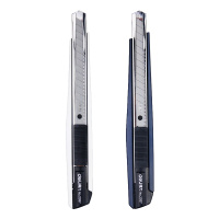得力(deli)2037美工刀3把 146mm*21mm 小码刀架介刀工具刀小号美工刀 锌合金裁纸刀壁纸刀颜色随机