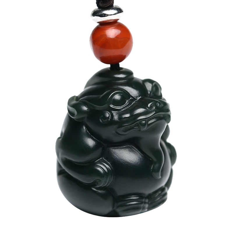 印象眸 和田玉貔貅吊坠 青玉貔貅瑞兽挂件