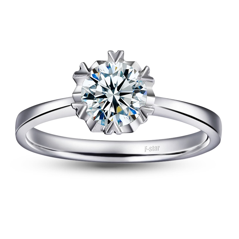 恒久之星 时尚雪花钻戒 女款 铂金30分SI-DE色