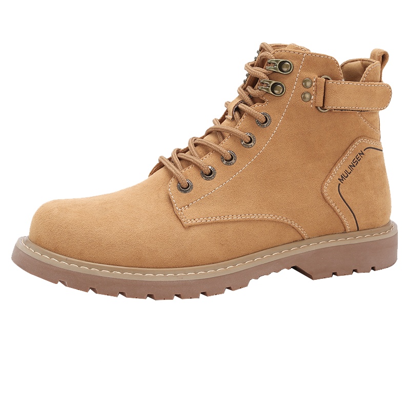 木林森男鞋耐磨工装鞋高帮防滑秋冬季男士马丁靴潮流百搭时尚靴子