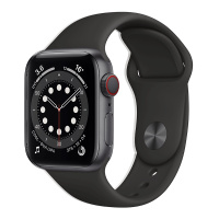 Apple Watch Series 6 40毫米 蜂窝版 深空灰色铝金属表壳 黑色运动表带 智能手表