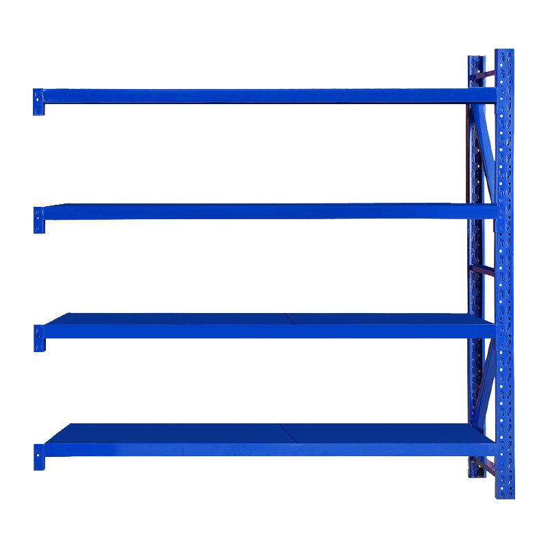 臻远轻型仓储货架置物架仓库铁架子地下室货架~蓝色四层副架200*60*200