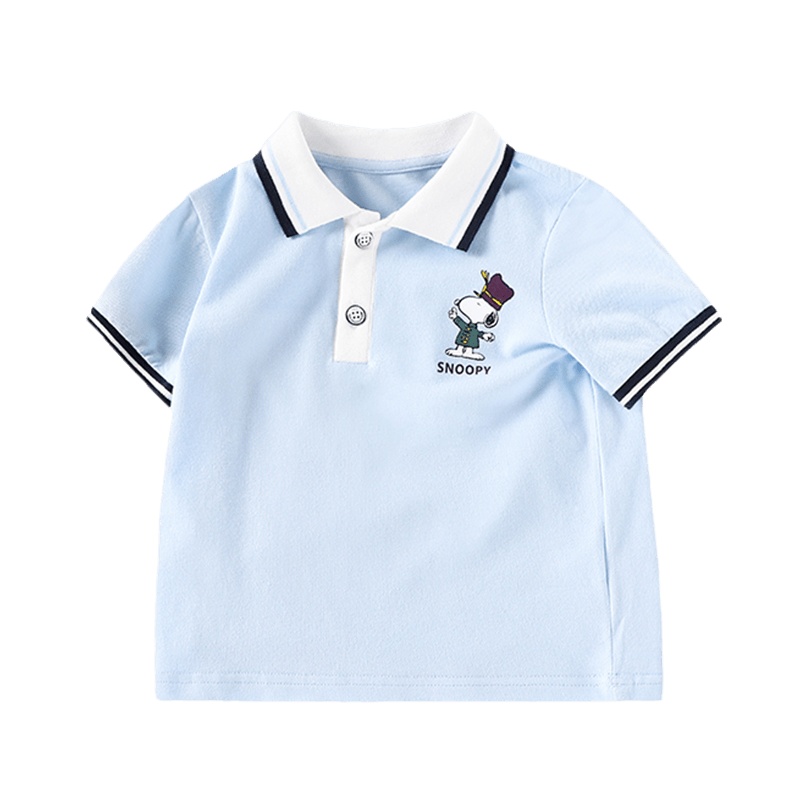 史努比童装儿童T恤夏季新款男童polo衫小男孩休闲短袖上衣