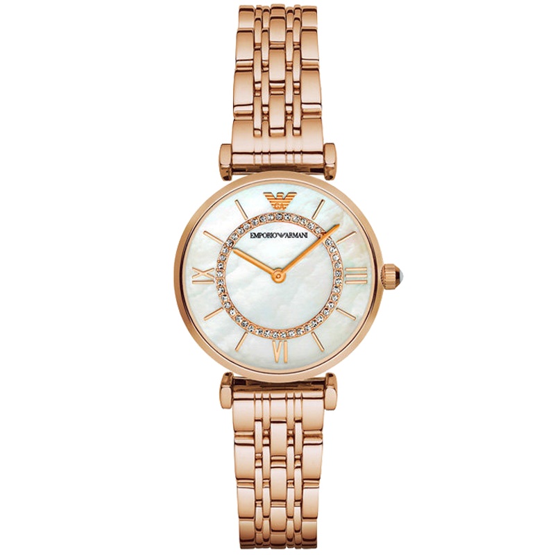 阿玛尼(EMPORIO ARMANI) 手表 欧美品牌 满天星女表 时尚优雅镶钻表盘休闲潮流腕表石英表 女 AR1909