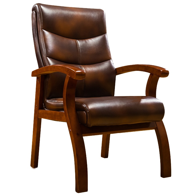 全简办公椅老板椅实木四角椅麻将椅会议椅棕色