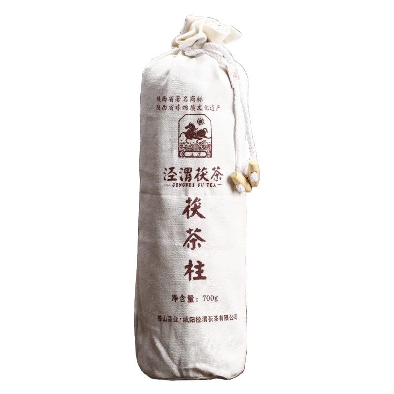 泾渭茯茶黑茶 茯茶柱 金花 茯砖 700g 2017年份